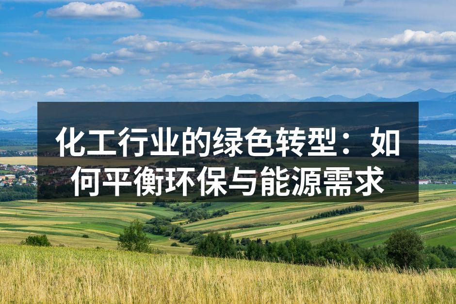 化工行业的绿色转型：如何平衡环保与能源需求
